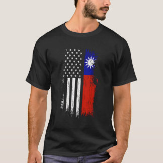 T-shirt Taïwanais American Flag Pride Taïwan Usa