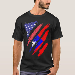 T-shirt Taïwanais Patriot Américain Cultivé Coeur Drapeau