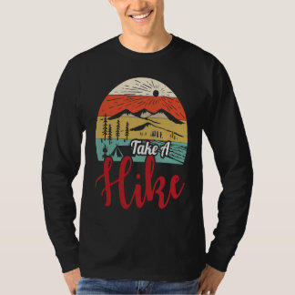 T-shirt Take A Hike Retro Hiker Outdoor Mountain Nature H