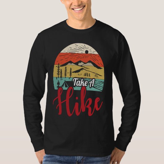 T-shirt Take A Hike Retro Hiker Outdoor Mountain Nature H (Devant)