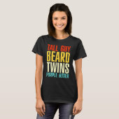 T-shirt Tall Guy Beard Twins Purple Hoser Parfait Dude (Devant entier)