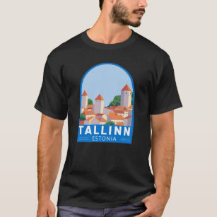 T-shirt Tallinn Estonie Retro Travel Art Vintage