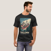 T-shirt Tallinn Estonie Travel Art Vintage (Devant entier)