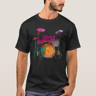 T-shirt Tambour à tambour à tambour de type couleur d'ea