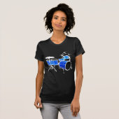 T-shirt Tambours bleus de parties scintillantes (Devant entier)