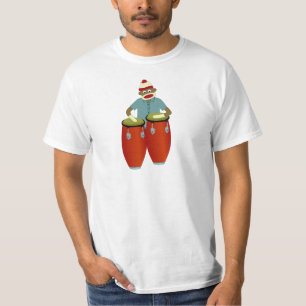 T-shirt Tambours de Conga de singe de chaussette