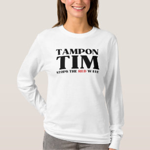 T-shirt Tampon Tim Arrêtera La Vague Rouge-Tim Walz 2024