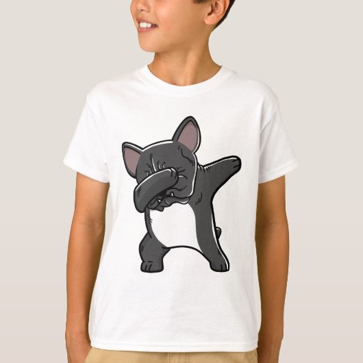 T-shirt tamponnant drôle de bouledogue français (Devant)