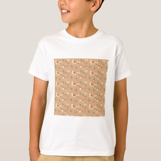 T-shirt Tan forest wildlife nature print (Devant)
