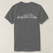 T-shirt Tandem Bicycle Heartbeat Pulse Cyclist Couple (Design devant)
