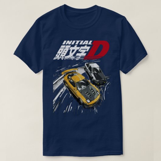T-shirt Tandem initial D Mountain Drift Racing AE86 vs FD (Design devant)