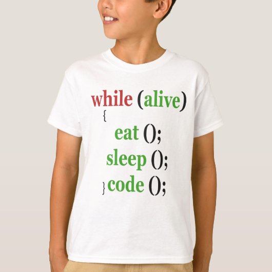 T-shirt Tandis qu'Alive Mangez Sleep Code drôle PRogrammer (Devant)