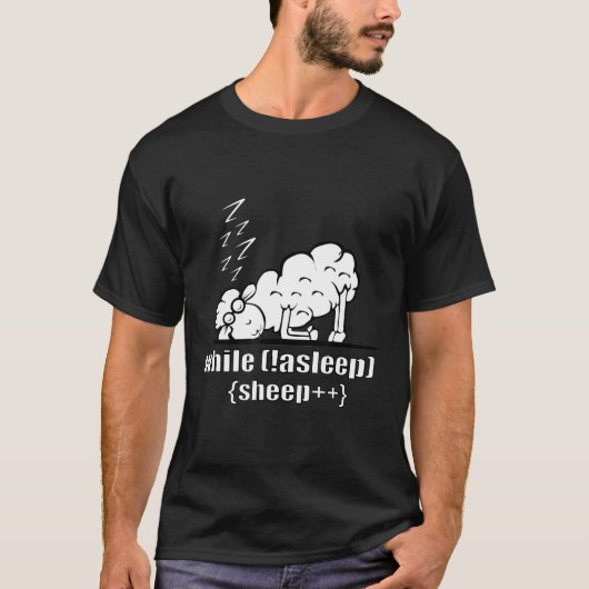 T-shirt Tandis qu'Asleep Compter Sheep Programmer Code Shi (Devant)