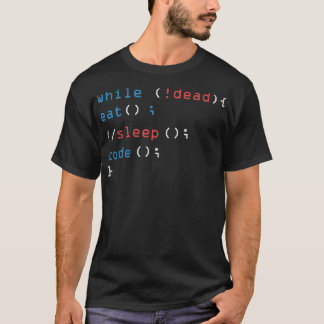 T-shirt Tandis Que Pas Mort Manger Sleep Code Technique Ha