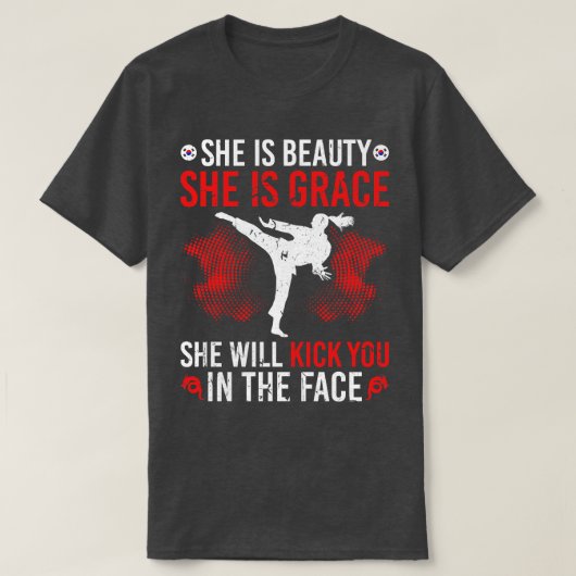 T-shirt Tang Soo Do Beauté Grace Kick Martial Arts (Design devant)