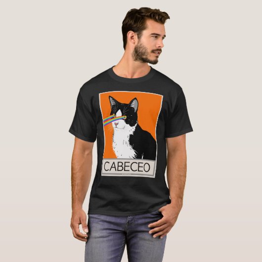 T-shirt Tango argentin Chat Cabeceo avec les yeux laser (Devant entier)