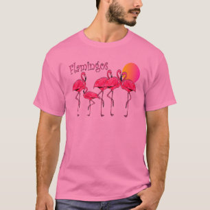 T-shirt Tango de Flamant rose au coucher du
