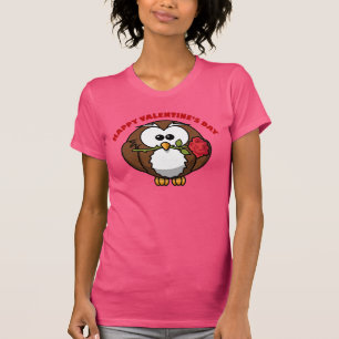T-shirt Tango heureux du hibou de Valentine