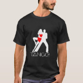 T-shirt Tango ! texte, figures de danse, noir (Devant)
