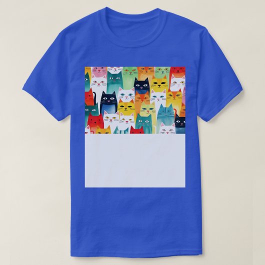 T-shirt Tant de chats colorés (Design devant)