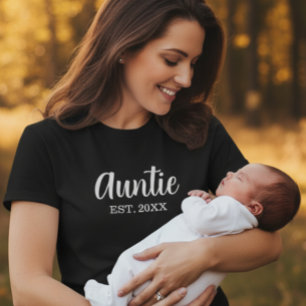 T-shirt Tante a établi un script moderne noir
