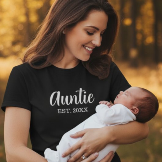 T-shirt Tante a établi un script moderne noir