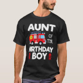 T-shirt Tante Anniversaire Garçon Camion d'incendie Enfant (Devant)