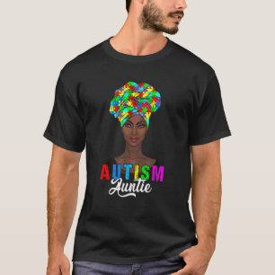 T-shirt Tante Autisme Mignon Puzzle Afro Femme Fière Autis