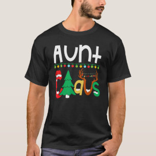 T-shirt Tante Claus Père Noël Arbre Lumières Renne Noël Fa