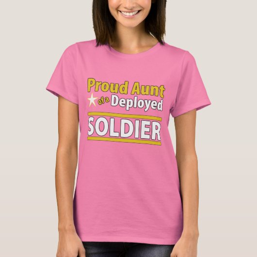 T-shirt Tante de fierté personnalisée d'un soldat déployé (Devant)