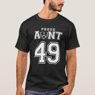 T-shirt Tante de football Fière personnalisée Numéro 49 Pe