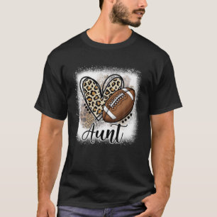 T-shirt Tante de football Funny Leopard Heart Famille Spor