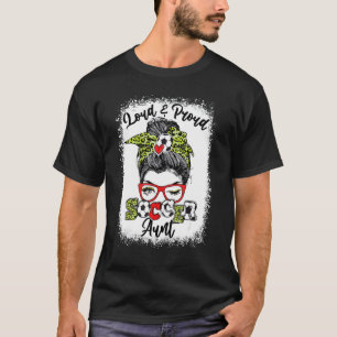 T-shirt Tante De Football Loud Et Fière Messy Bun Bleached