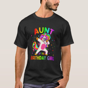 T-shirt Tante de la fête d'anniversaire fille Dabbing lico