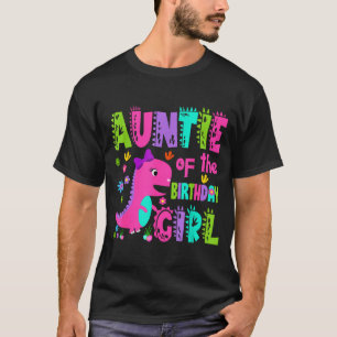 T-shirt Tante de la fille qui fête son anniversaire saurus