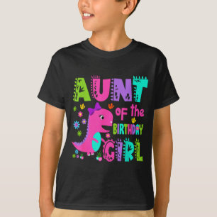 T-shirt Tante de la fille qui fête son anniversaire saurus