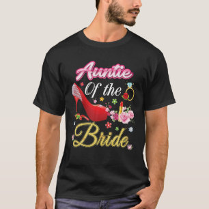 T-shirt Tante De La Mariée Joyeuse Mariage Flower Rose Cha