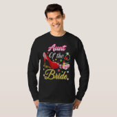 T-shirt Tante De La Mariée Joyeuse Mariage Flower Rose Cha (Devant entier)
