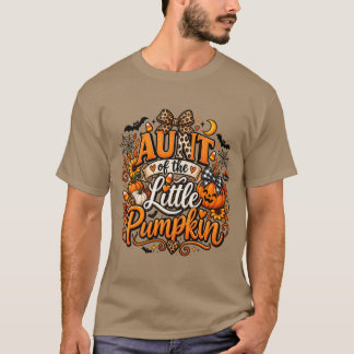 T-shirt Tante de la petite citrouille Mignon Halloween Léo