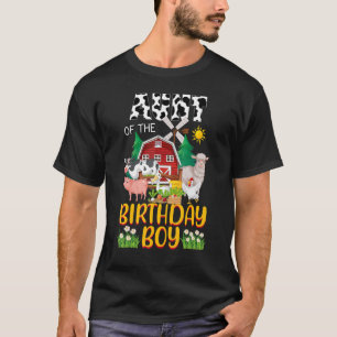 T-shirt Tante De L'Anniversaire Boy Cow Farm Barnyard Matc