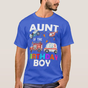T-shirt Tante De L'Anniversaire Boy Fire Truck Ambulance P