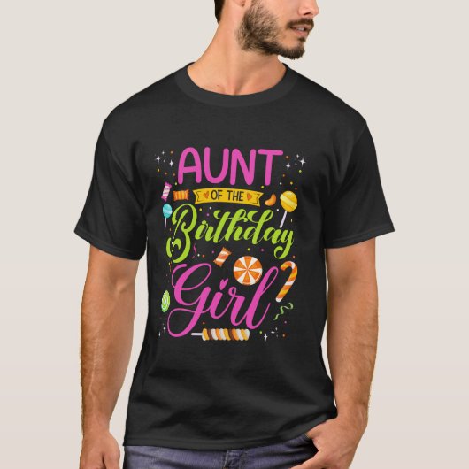 T-shirt Tante De L'Anniversaire Fille Candy Anniversaire F (Devant)