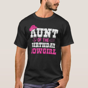 T-shirt Tante De L'Anniversaire Fille Cowgirl Western Rode