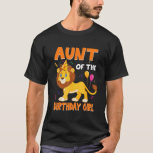 T-shirt Tante De L'Anniversaire Fille Lion Fête Correspond