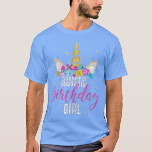 T-shirt Tante De L'Anniversaire Fille Tante Don Unicorn Na