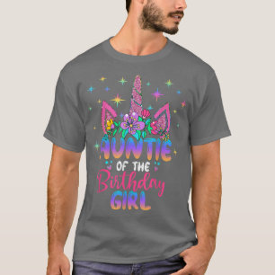 T-shirt Tante De L'Anniversaire Fille Unicorne Fête Annive