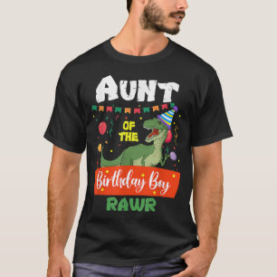 T-shirt Tante De L'Anniversaire Garçon Dinosaure Raptor Ta