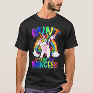 T-shirt Tante De L'Anniversaire Princesse Dabbing Unicorn