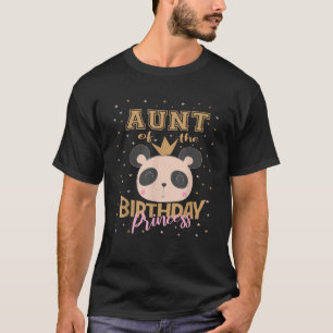 T-shirt Tante De L'Anniversaire Princesse Fille Panda Ours