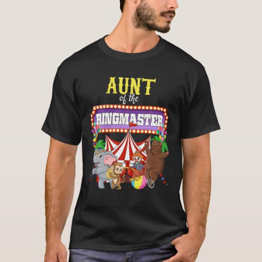T-shirt Tante De L'Anniversaire Ringmaster Kids Circus Par (Devant)